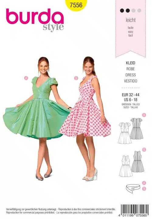 Burda Patroon 7556 - Jurk in variaties