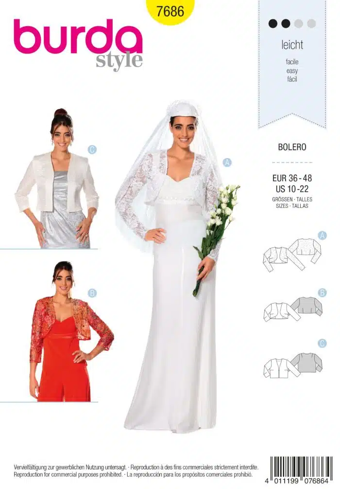 Burda Patroon 7686 - Bolero in variaties