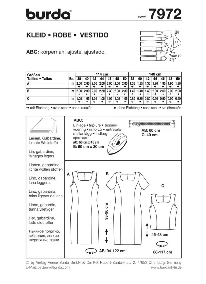 Burda Patroon 7972 - Jurk in variaties en top