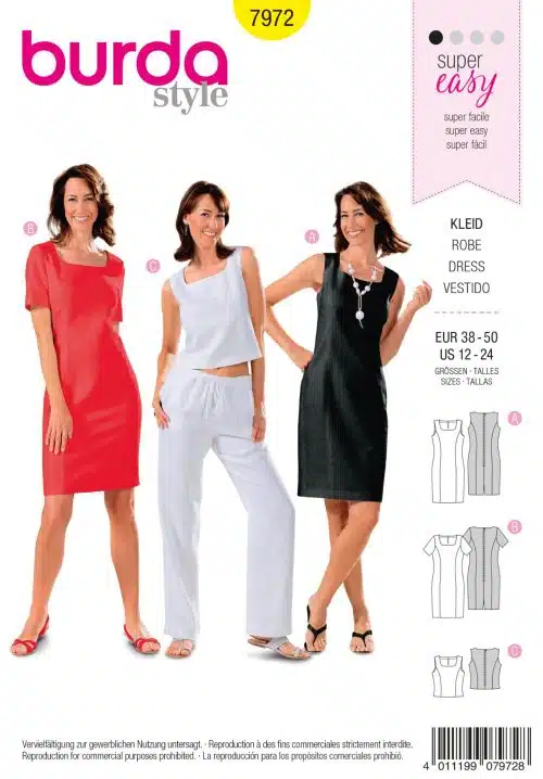 Burda Patroon 7972 - Jurk in variaties en top