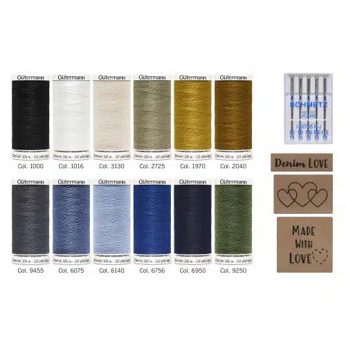 Gutermann Denim Box Labels, Naalden en Garens