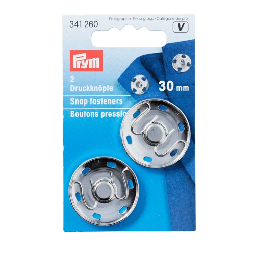 Prym Drukknopen 30mm Zilver 2stuks
