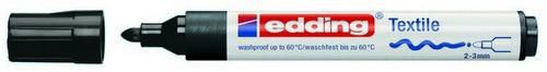 Textielverfstift Edding 2-3mm Zwart