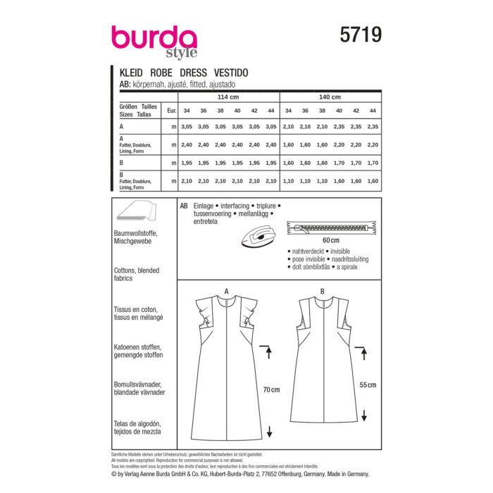 Burda Patroon 5719 - Jurk in Variaties