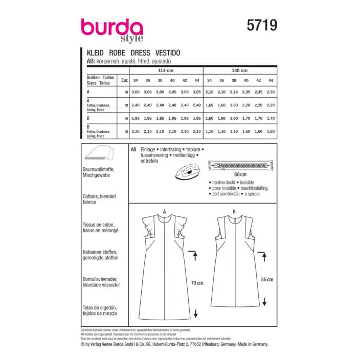 Burda Patroon 5719 - Jurk in Variaties