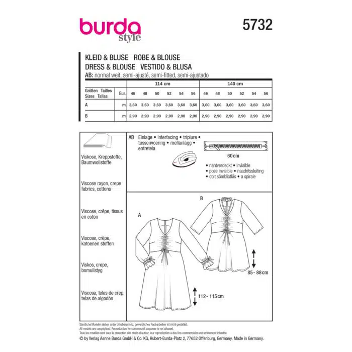 Burda Patroon 5732 - Blouse en Jurk