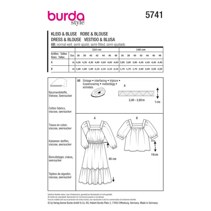 Burda Patroon 5741 - Blouse en Jurk