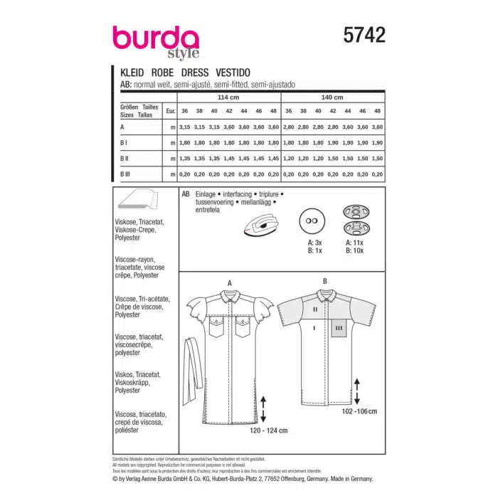 Burda Patroon 5742 - Jurk in Variaties