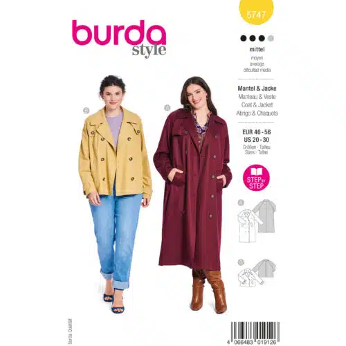 Burda Patroon 5747 - Jas in Variaties