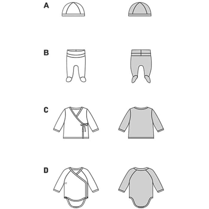 Burda Patroon 9204 - Babykleding in Variaties