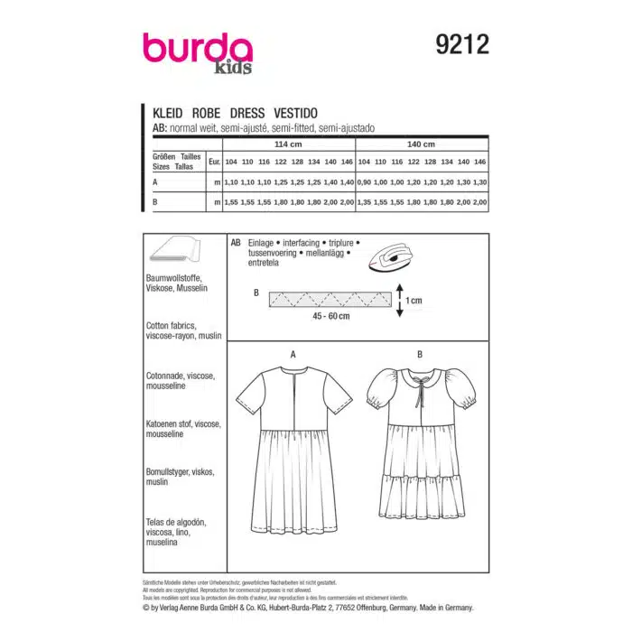 Burda Patroon 9212 - Jurk in Variaties