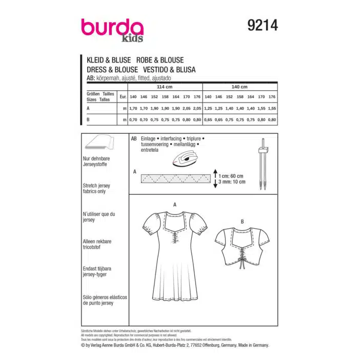 Burda Patroon 9214 - Jurk en Blouse