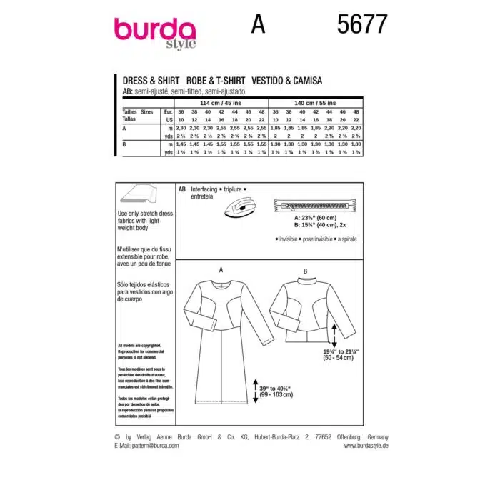 Burda Patroon 5677 - Jurk en Shirt