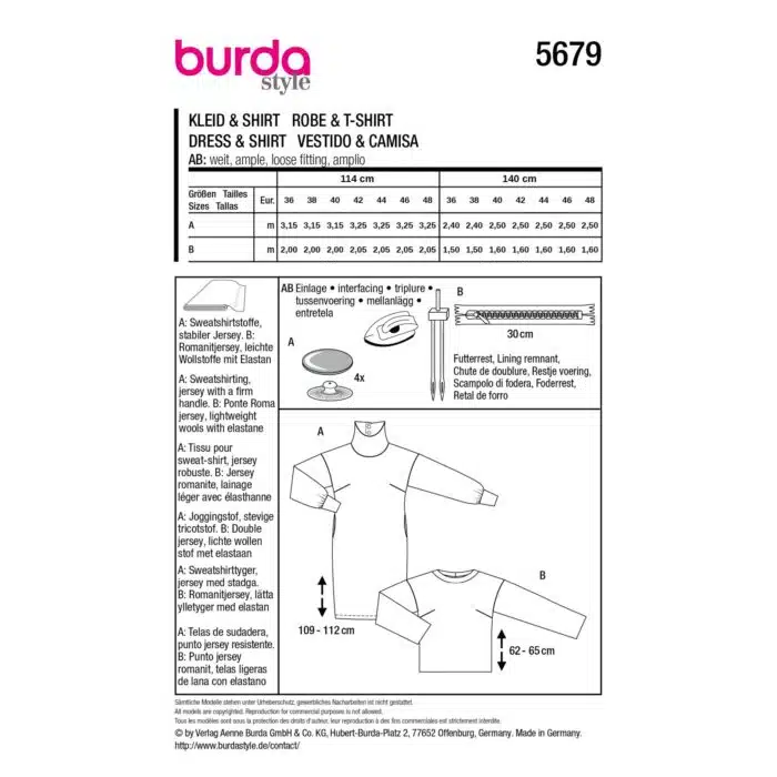 Burda Patroon 5679 - Jurk en Trui