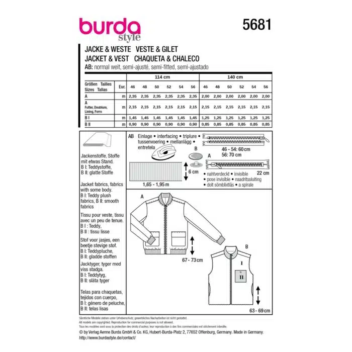 Burda Patroon 5681 - Blouse en Vest