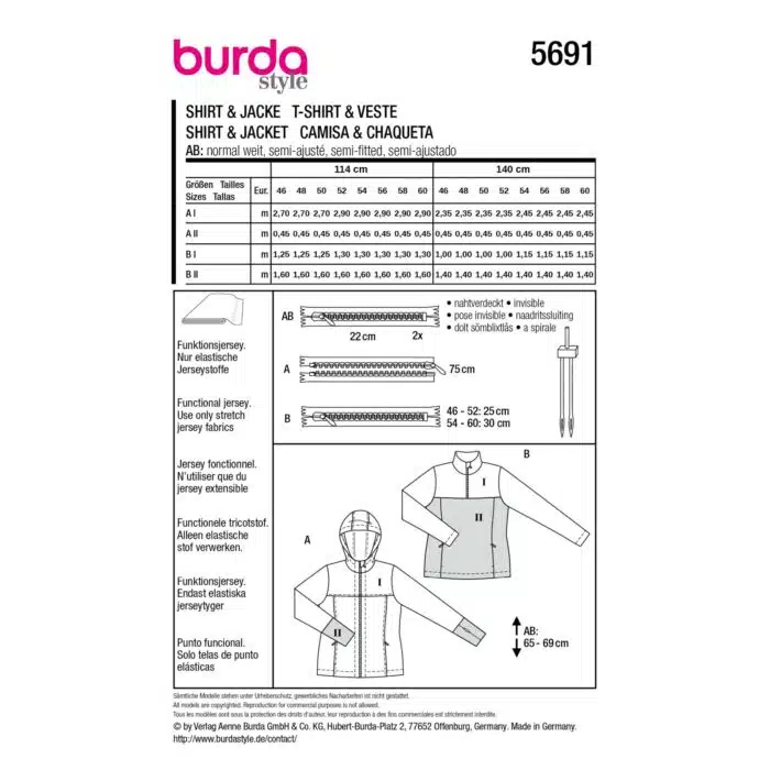 Burda Patroon 5691 - Jas en Shirt