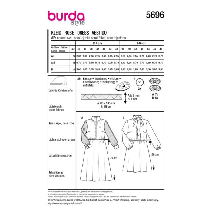 Burda Patroon 5696 - Jurk in Variaties