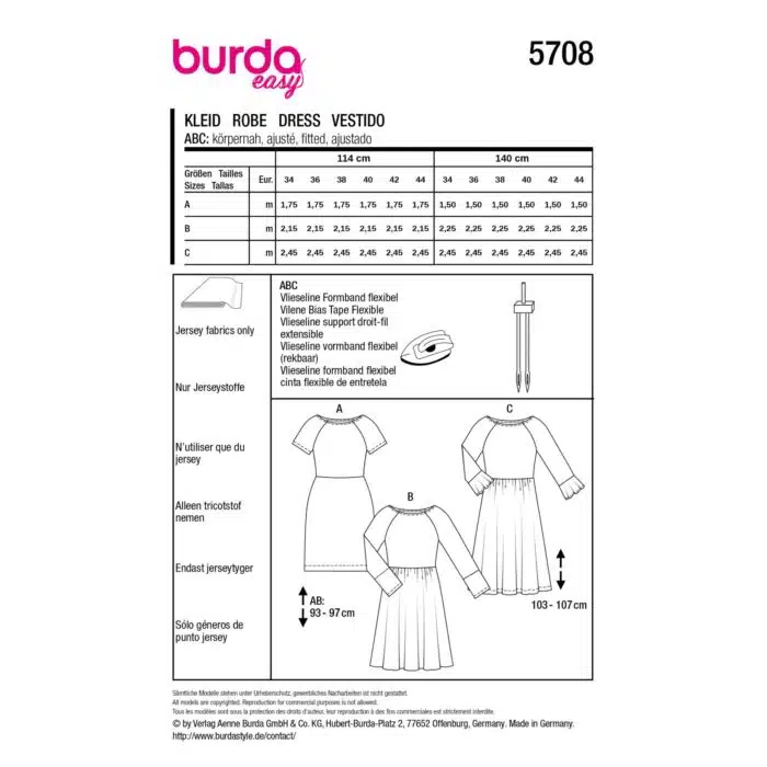 Burda Patroon 5708 - Jurk in Variaties