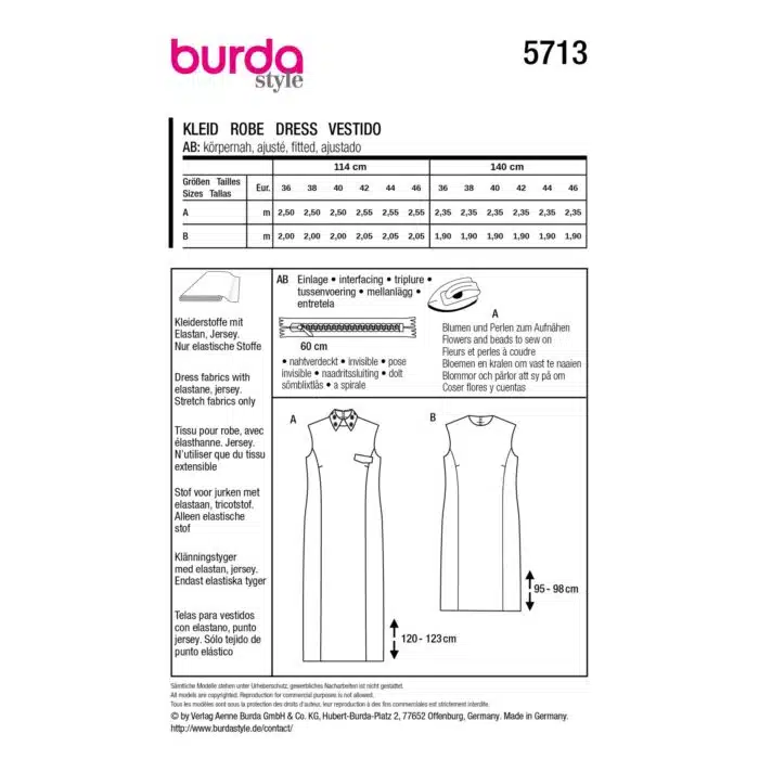 Burda Patroon 5713 - Jurk in Variaties
