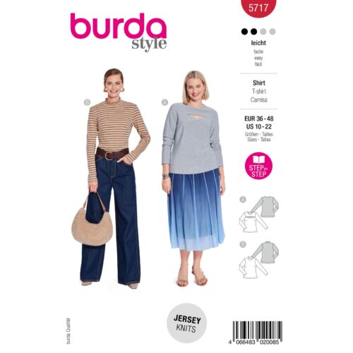 Burda Patroon 5717 - Shirts in Variaties