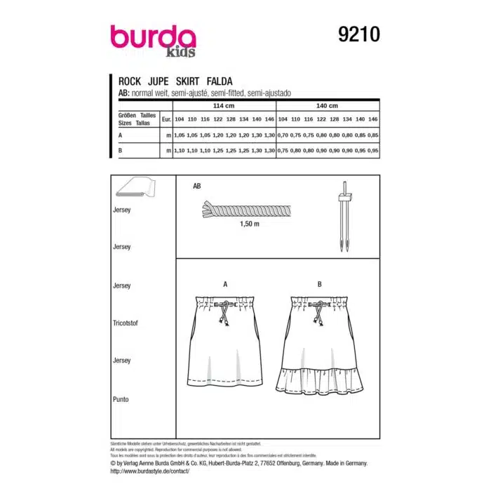 Burda Patroon 9210 - Rok in Variaties