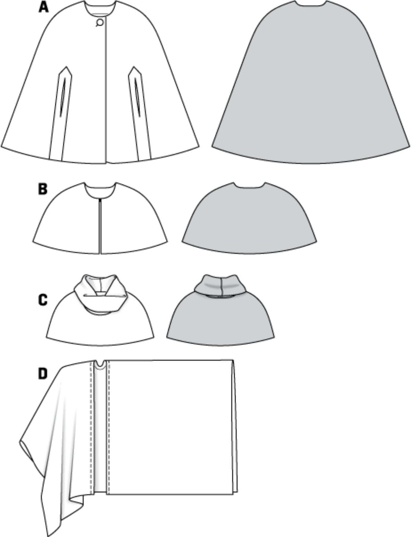 Burda Patroon 7313 - Cape in variaties