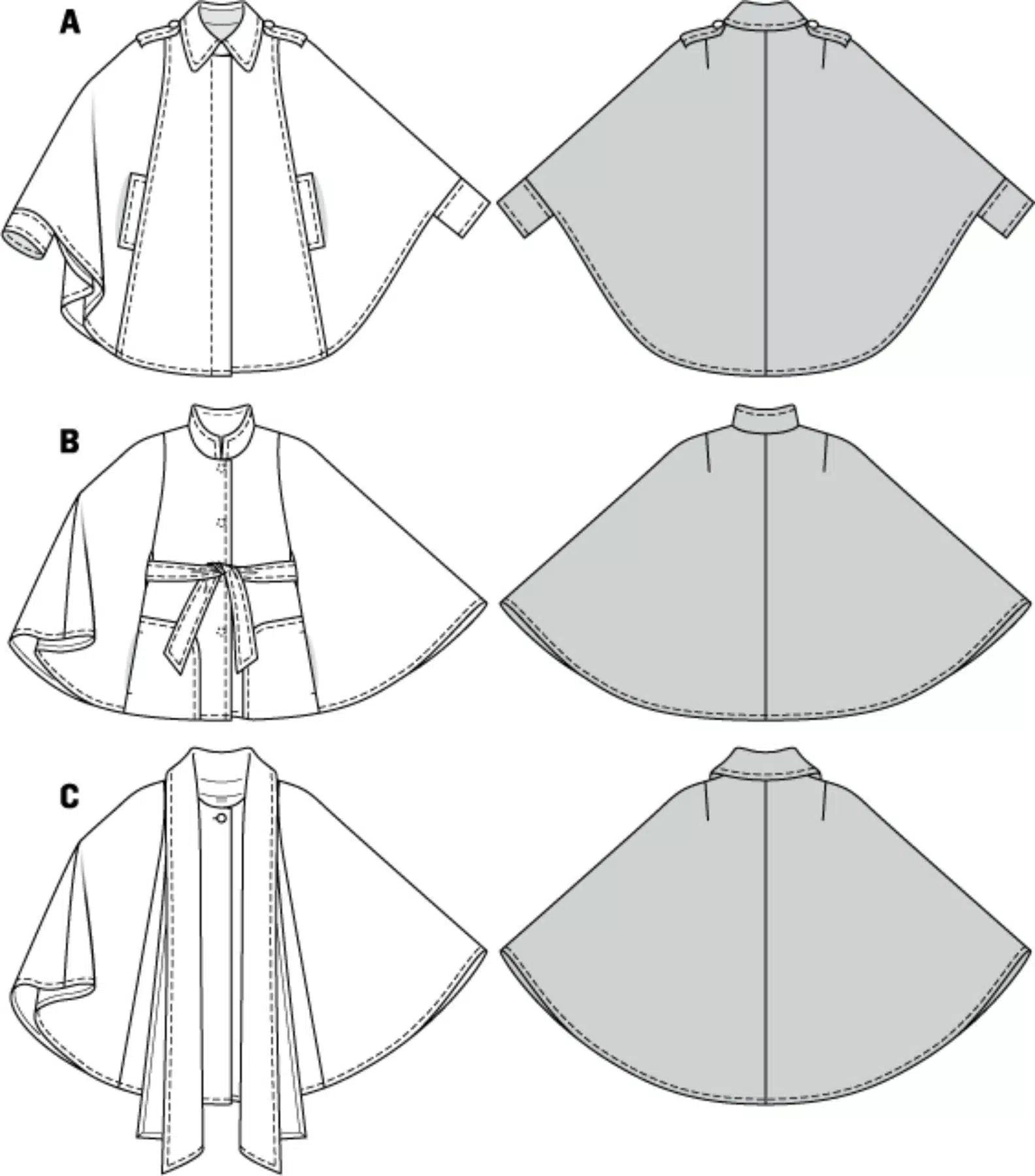 Burda Patroon 7422 - Cape in variaties