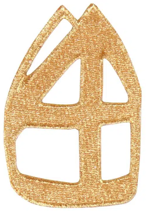 Applicatie Sint Mijter Goud Links 6.5x10cm