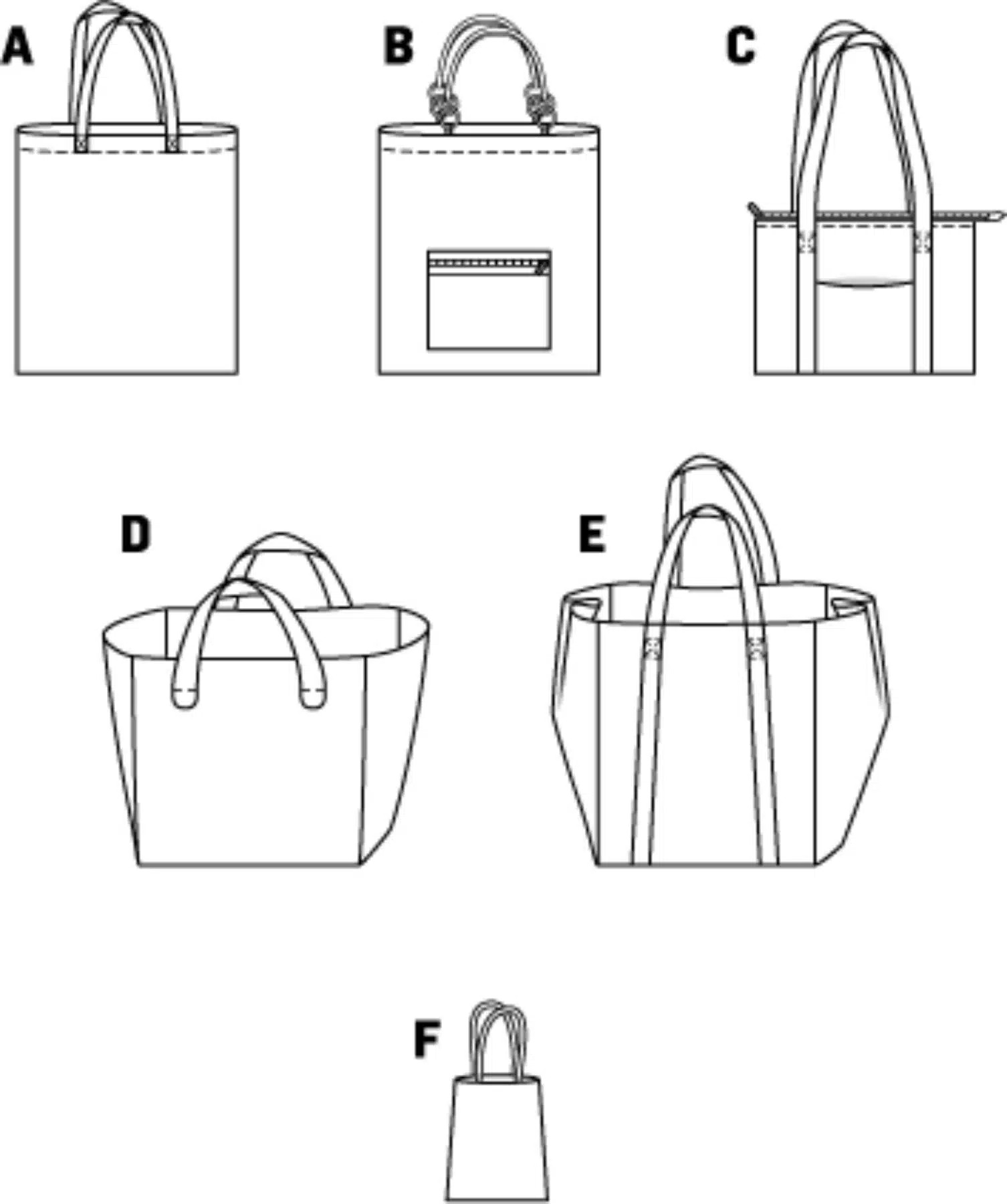 Burda Patroon 7158 - Tassen in variatties