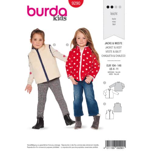 Burda Patroon 9290 - Bodywarmer en Vest
