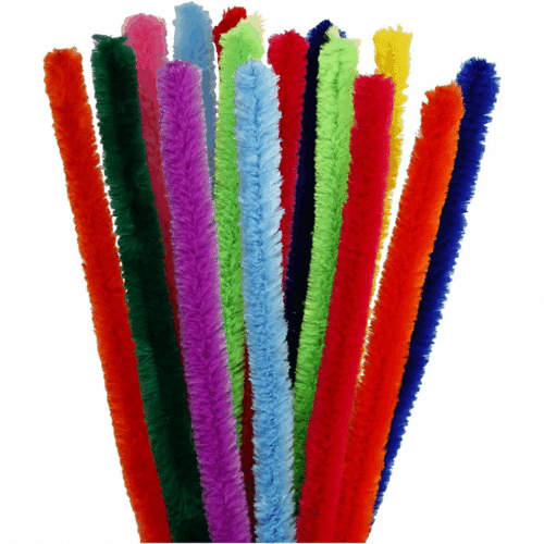 Chenille Assortie 15mmx30cm 15stuks