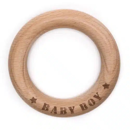 Houten Bijtring Baby Boy 70mm