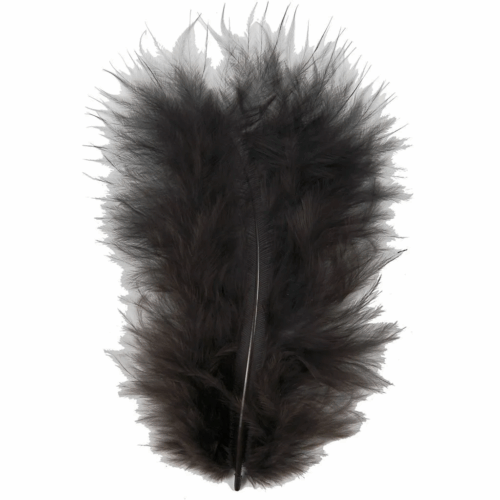 Marabou Veertjes 5-12cm Zwart 15stuks
