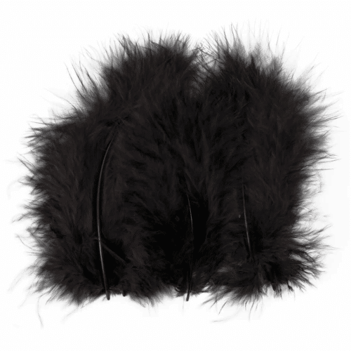 Marabou Veertjes 5-12cm Zwart 15stuks
