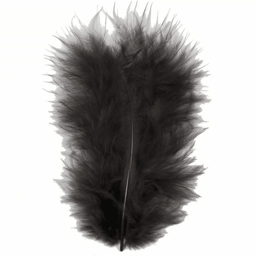 Marabou Veertjes 5-12cm Zwart 15stuks