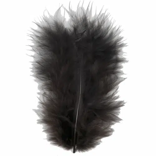 Marabou Veertjes 5-12cm Zwart 15stuks