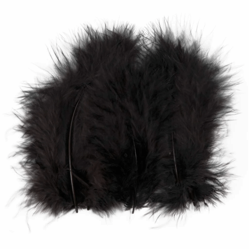 Marabou Veertjes 5-12cm Zwart 15stuks