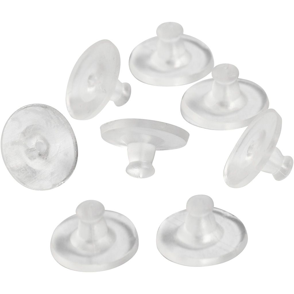 Oorbel Achterkantjes Transparant 10mm 20stuks
