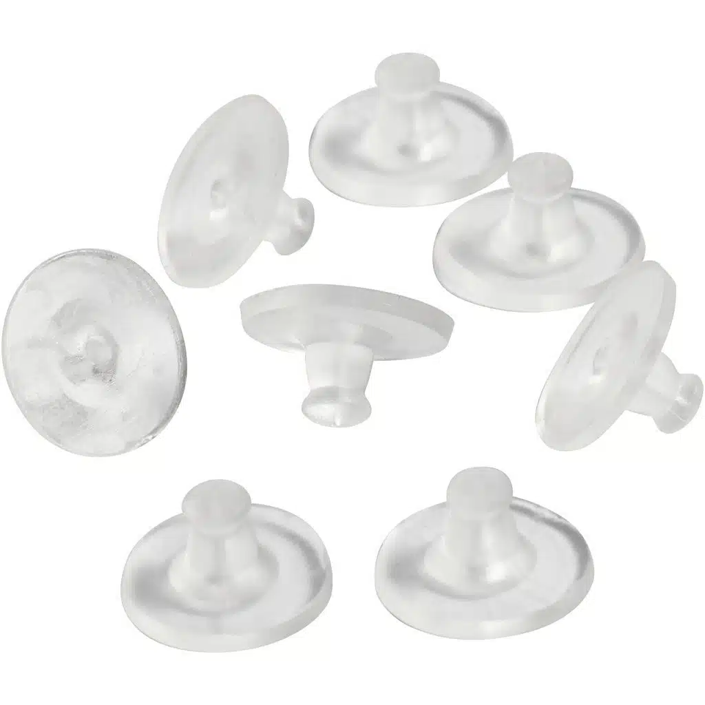 Oorbel Achterkantjes Transparant 10mm 20stuks