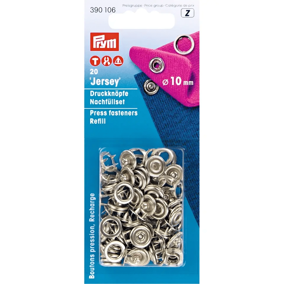 Prym Open Drukknopen Jersey 10mm Zilver 20stuks