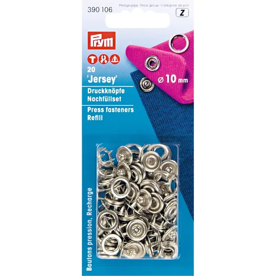 Prym Open Drukknopen Jersey 10mm Zilver 20stuks