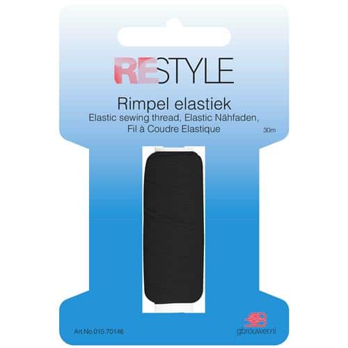 REStyle Rimpelelastiek Zwart 30meter