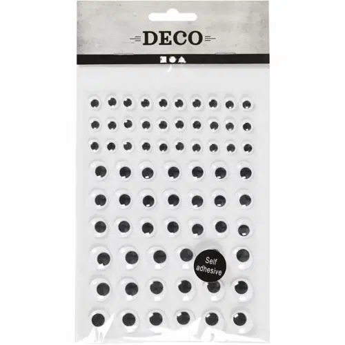 Wiebelogen Zelfklevend Wit/Zwart 8-12-14mm