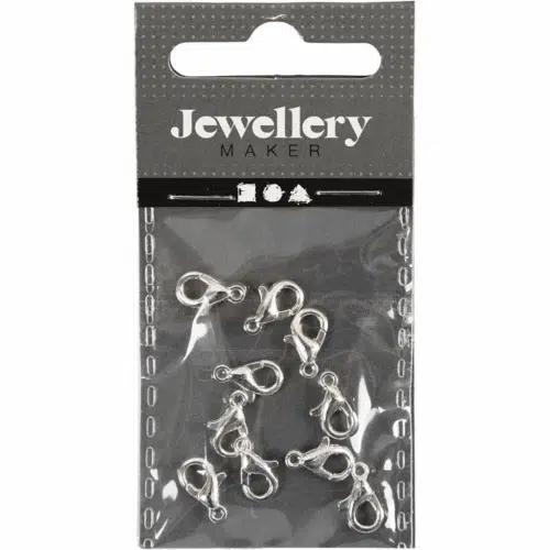 Karabijn Slotjes Verzilverd 10mm 10stuks