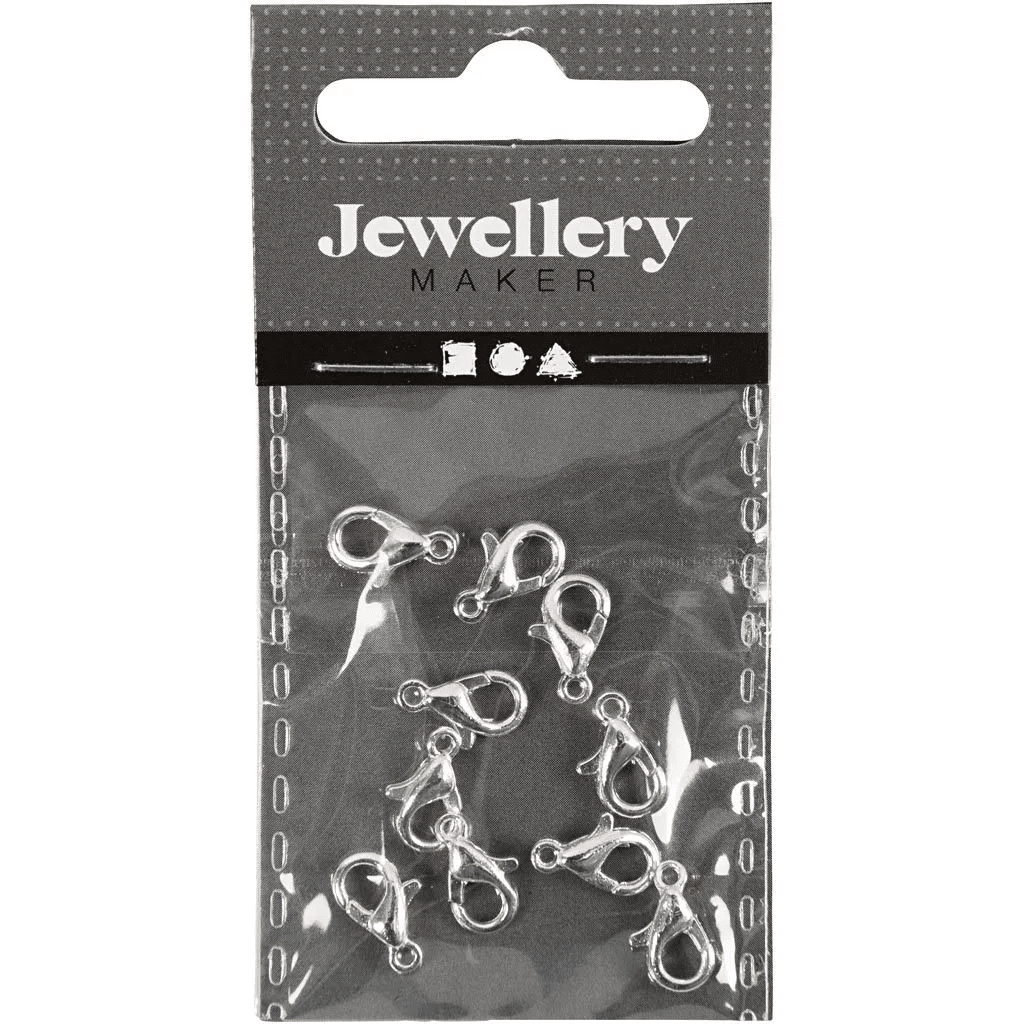 Karabijn Slotjes Verzilverd 10mm 10stuks