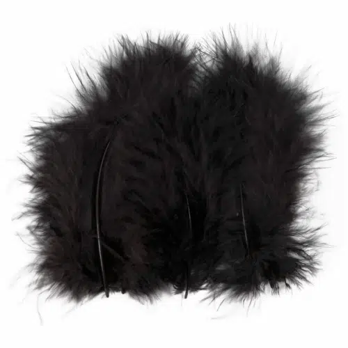 Marabou Veertjes 5-12cm Zwart 15stuks