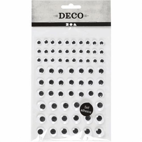 Wiebelogen Zelfklevend Wit/Zwart 8-12-14mm