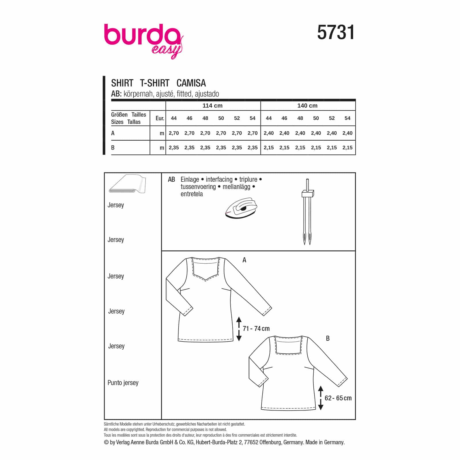 Burda Patroon 5731 - Shirt in Variaties