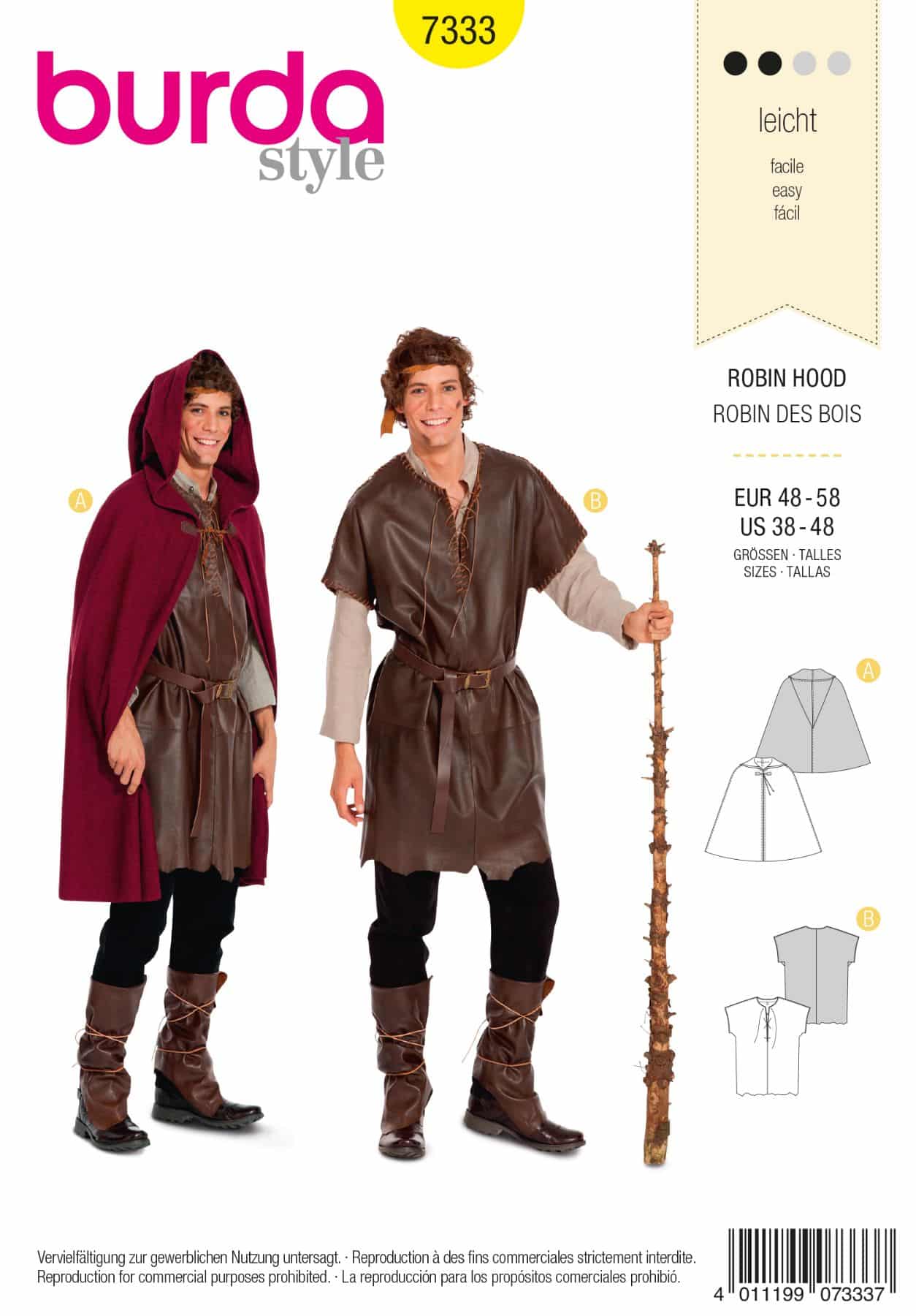 Burda Patroon 7333 - Robin Hood kostuum