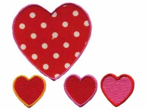 Applicatie Hartjes Rood/Roze 4stuks